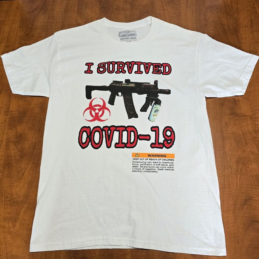 RARE Missing Since Thursday I Survived Covid-19 Crew Neck Graphic Tee M